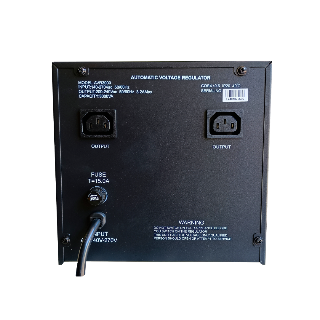 Estabilizador AVR Monofásico 3 KVA / 1800 Watts ZIGA